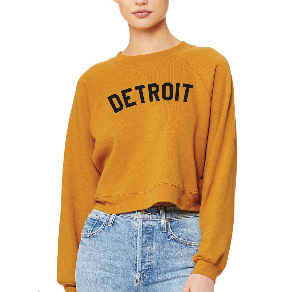 Mustard Yellow INKDET Fleece Crewneck Pullover